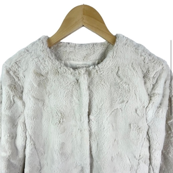 J. Crew Faux Fur Teddy Bear Coat White Size Medium - Picture 5 of 11